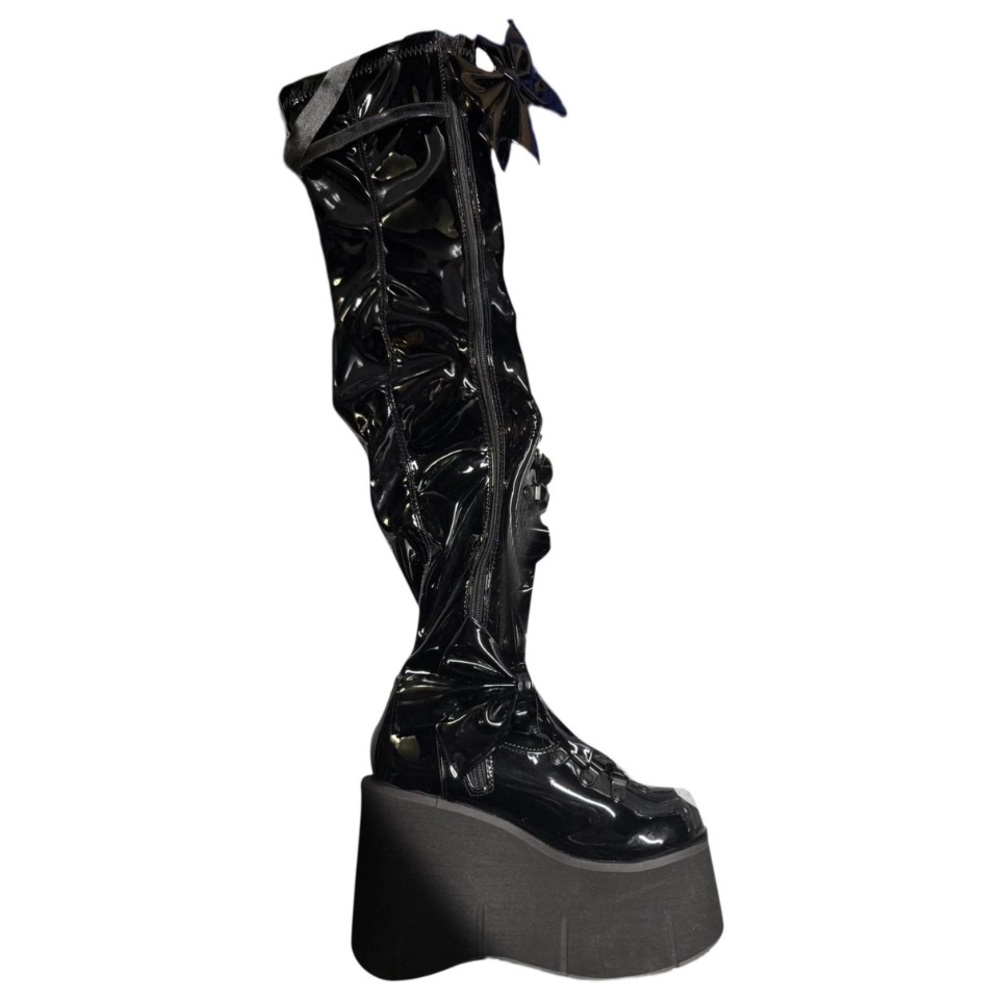 Demonia Kera Platform Knee-High Boots w/Bows